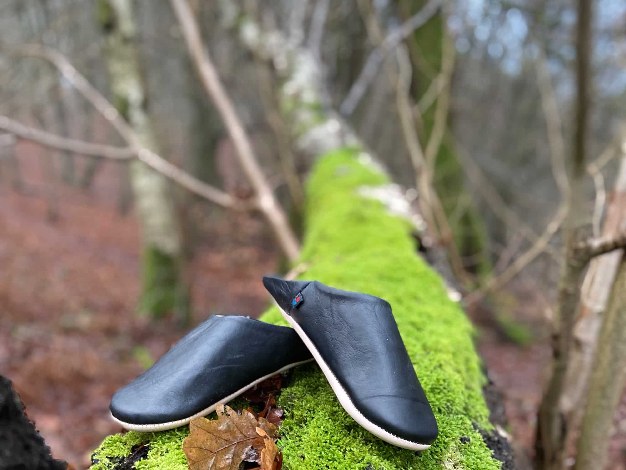 Hausschuhe Leder Pantoffeln schwarz Nachhaltig Handmade